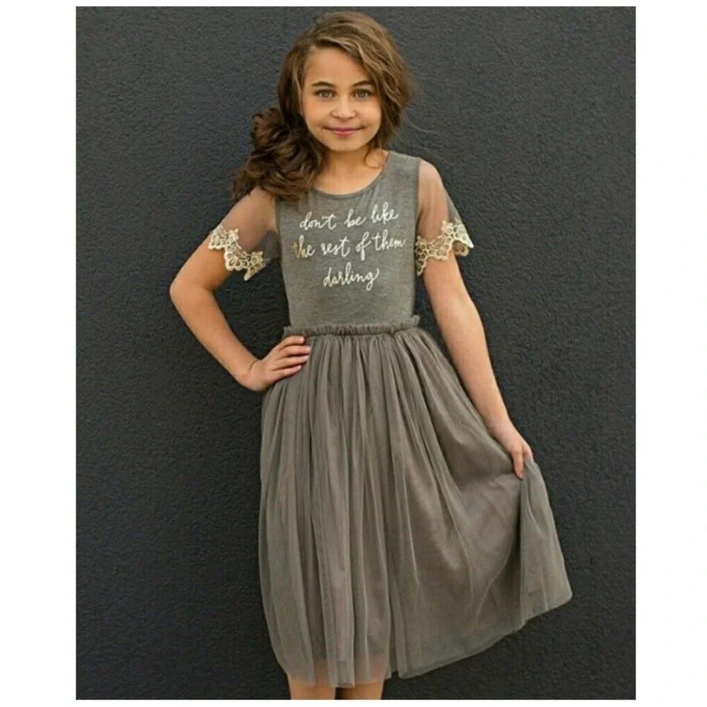 Joyfolie | Fairy Princess Photo Shoot Girl’s Tulle Piper Dress Grey | 2